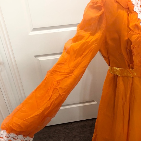 ❌Sold❌ Adorable Tangerine Prairie Vintage Dress - Picture 6 of 9